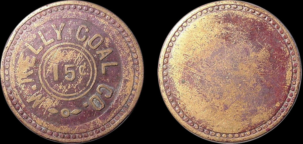 Kelly Coal Co - 15¢ Token Brass | Round Vacketta #: Unlisted