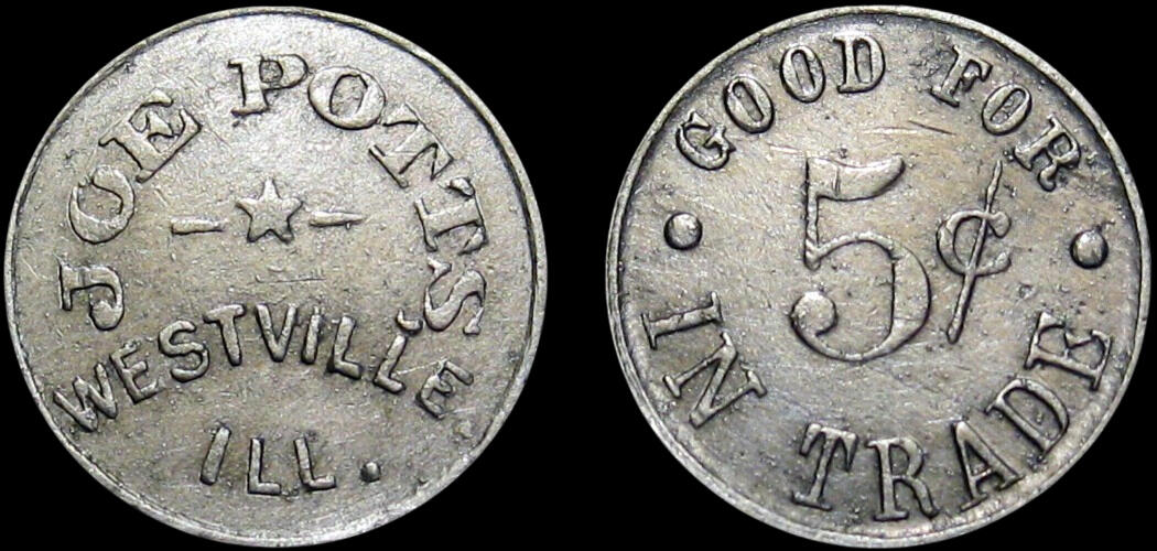 Joe Potts - 5¢ Token Aluminum | Round Vacketta #: Unlisted