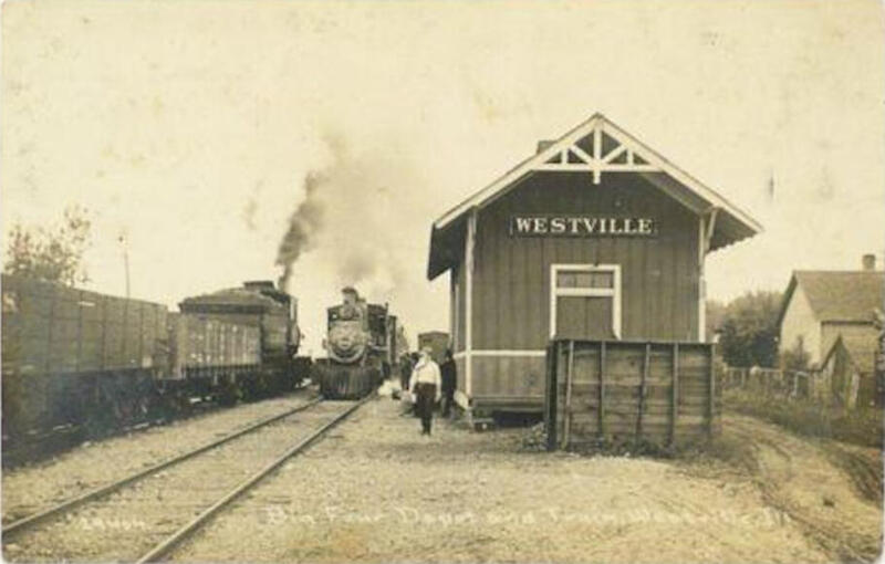 Westville Big Four Depot Postcard