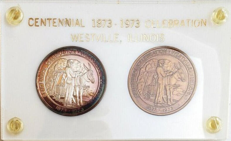 Westville Centennial Celebration Medals Special Silver & Bronze Set